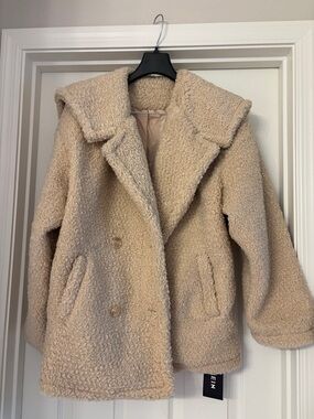 SHEIN double breasted teddy coat jacket nwt L